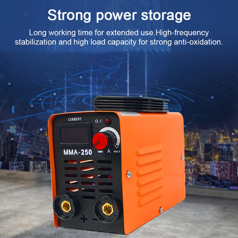 MMA-250 Portable Welding Machine Inverter Arc Electric Welder Current Adjustable Compact Welding Machine With Tools Storage Box