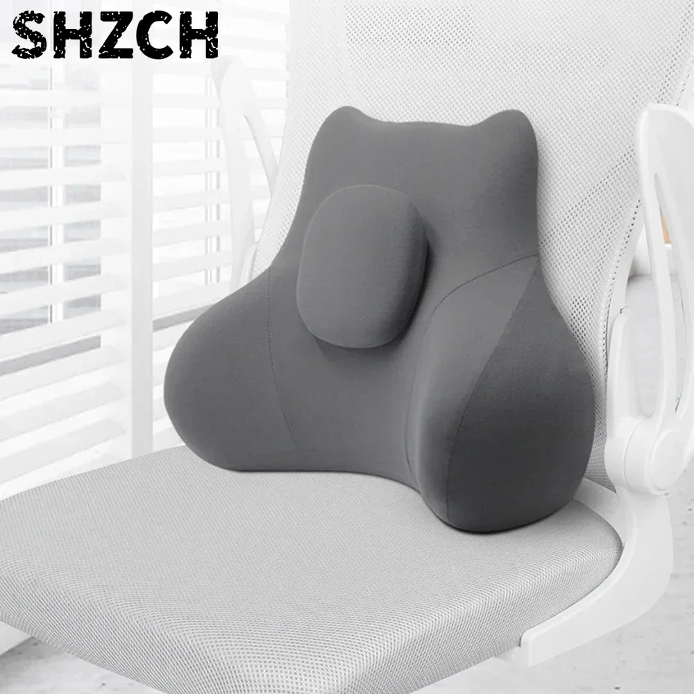 Skin Friendly Lumbar Support Office Chair Cushion Comfort Slow Rebound Back Pillow Relieve Discomfort for Long Time Sitting