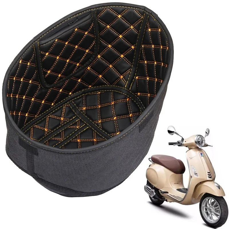 1 Piece Motorcycle Trunk Cargo Liner Protector Seat Bucket Pad Storage Box Mat Black PU For Vespa Sprint 150 Primavera 150