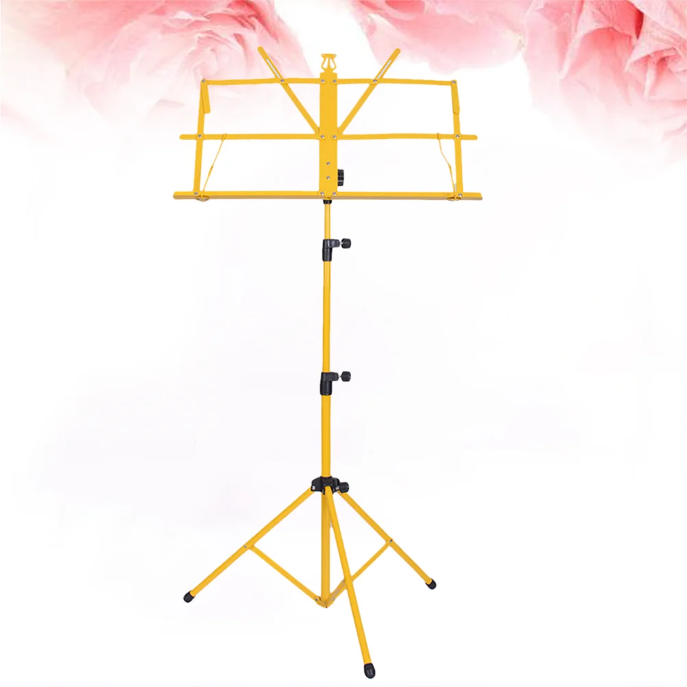 

Folding Music Sheet Tripod Stand Metal Music Stand Holder for Carrying Guitar Parts and Accessories (Yellow)