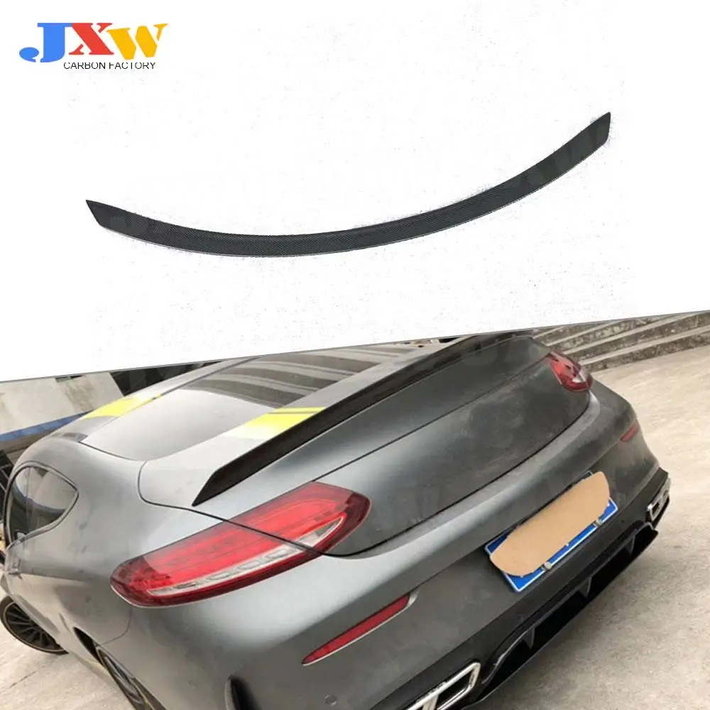 For W205 Spoiler Carbon Fiber Rear Boot Spoiler Wings For Mercedes Benz C205 C200 C300 C180 Coupe 2 Door 2015 - 18