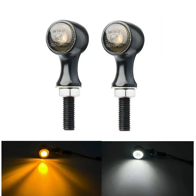 E24 Retro Motorcycle Turn Signal LED Light Flashing Indicator Tail Brake Light 8mm For Harley Yamaha Cafe Racer Bobber Chopper