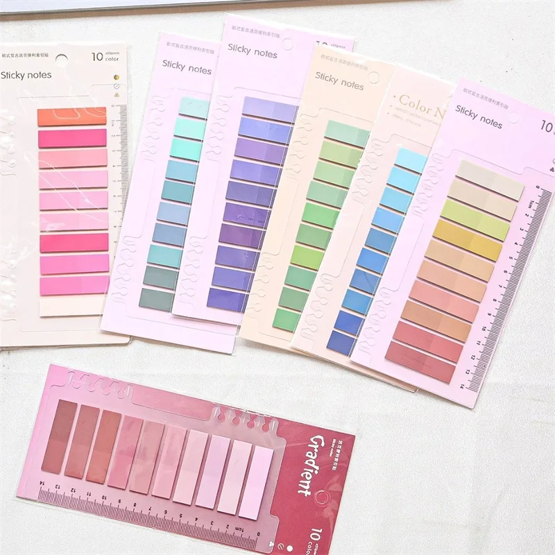 200/1400Sheets Transparent Sticky Note Index Tabs Combo Self-Adhesive Memo Pad for Note Taking Bookmark School Office Stationery