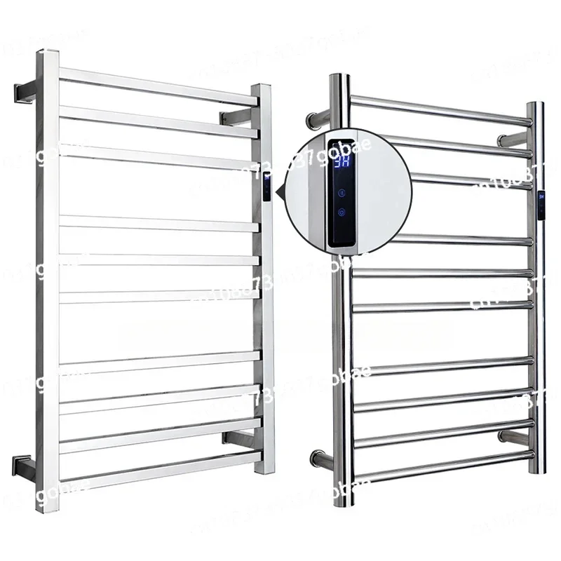 Luxurious Wall Mounted Rail Heated Rack 304 Stainless Steel Fashion Square Towel Warmer Bathroom