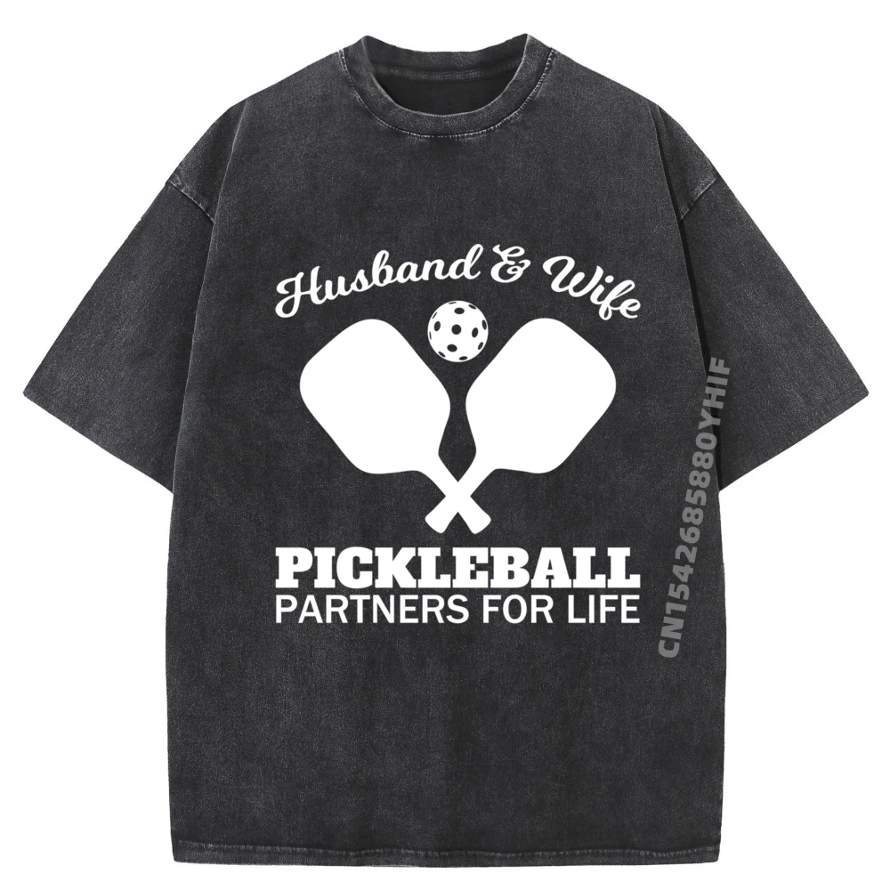 

Футболка «Молок и жена Pickleball Partners», топы в стиле хип-хоп, футболки с графическим рисунком, мужская уличная стираная рубашка