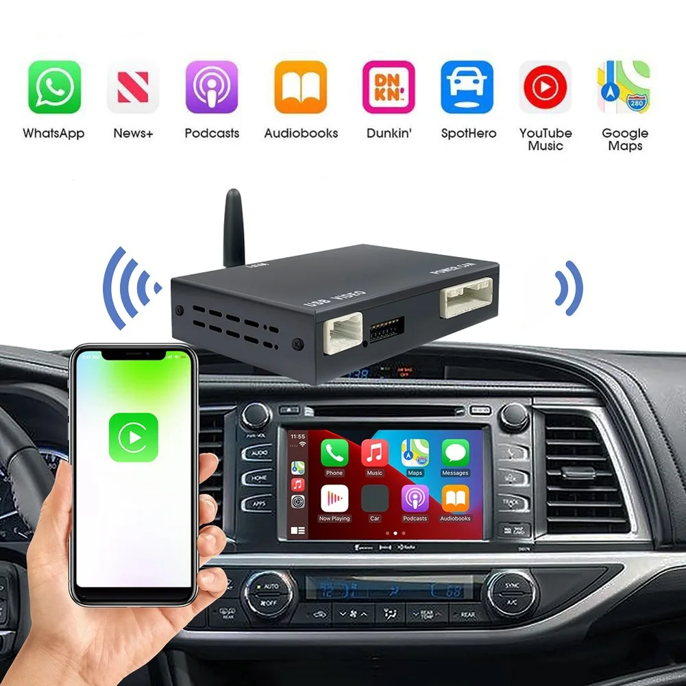 

Wireless CarPlay For TOYOTA 2014-2019 HIGHLANDER 4Runner Tundra RAV4 Tacoma Land Curiser Prado Auris Avalon Android Auto Decoder