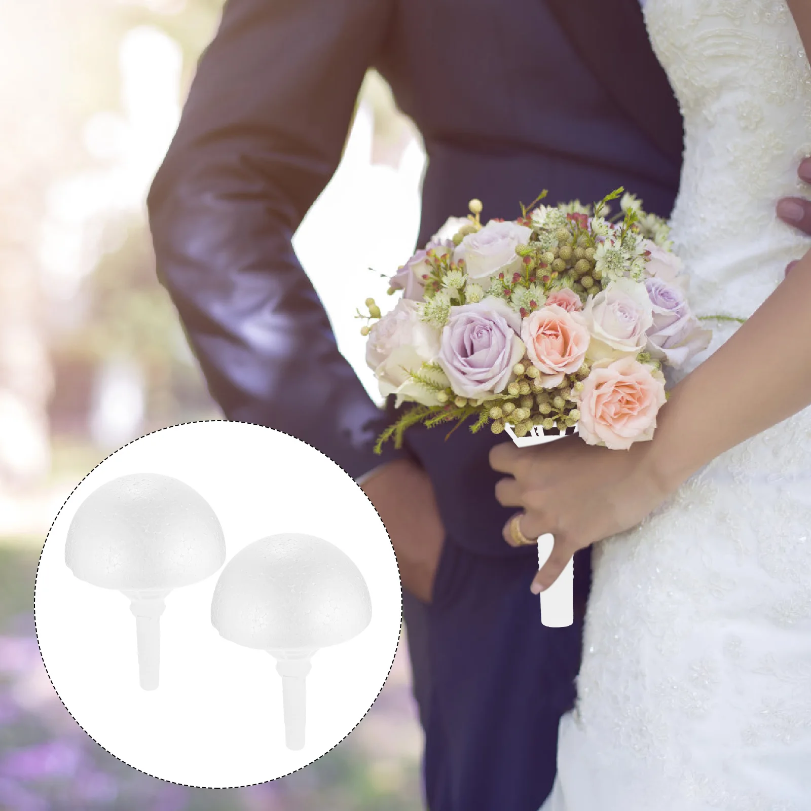 

Foam Flower Holder Wedding floral Bouquet Base diy Making tool Handles Bridal Bouquet flowers Carrier Arrangement Wedding decor