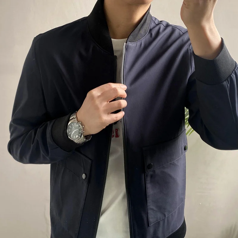 Elegant Casual Men's Jacket Stand Collar Business Style Spring Fashion Outerwear Slim Fit Standard Edition Youth Urban Style