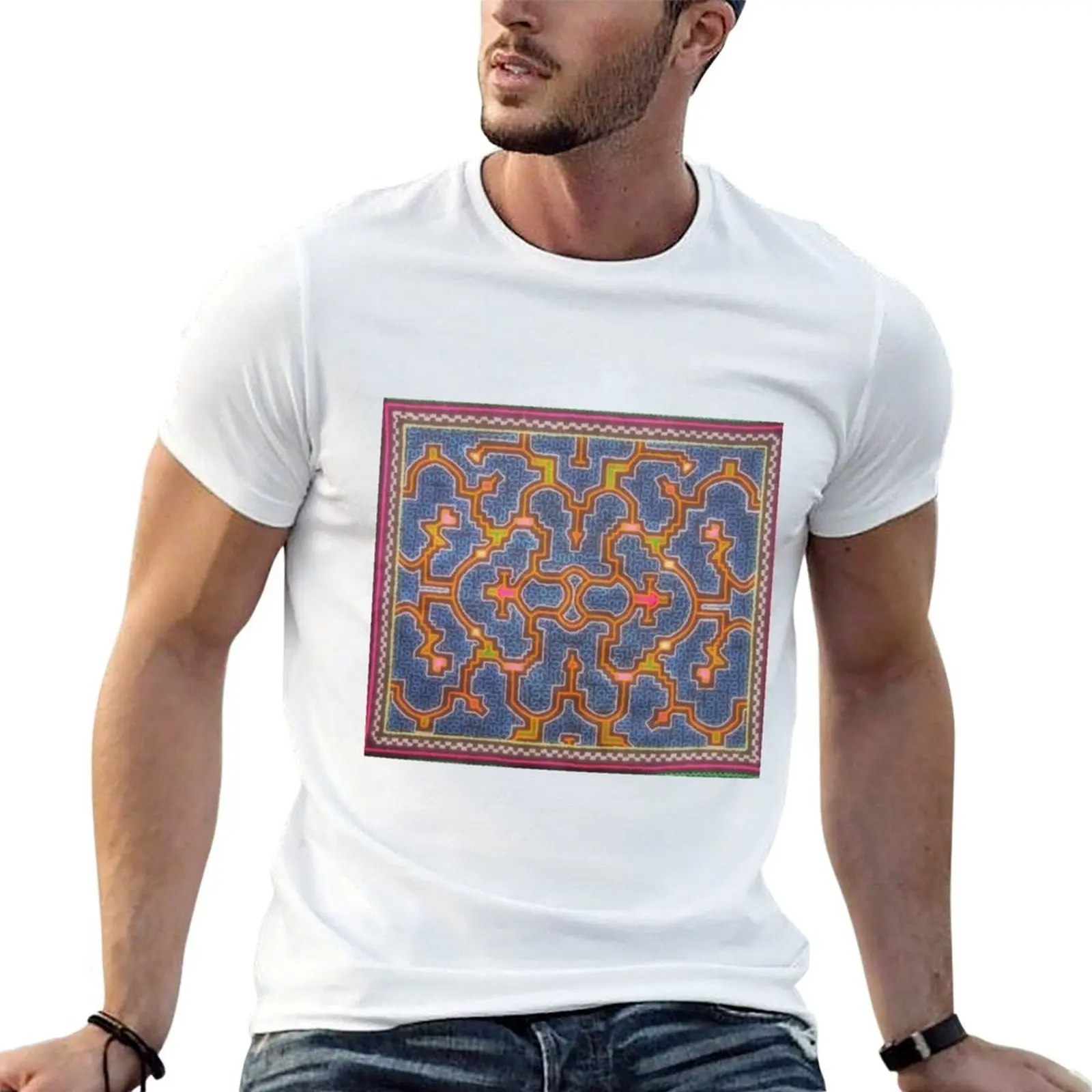 Camiseta con estampado de estilo SHIPIBO peruano, camiseta de algodón con diseño de shaman ayahuasca, paquete de camisetas para hombre, camiseta de algodón 100%