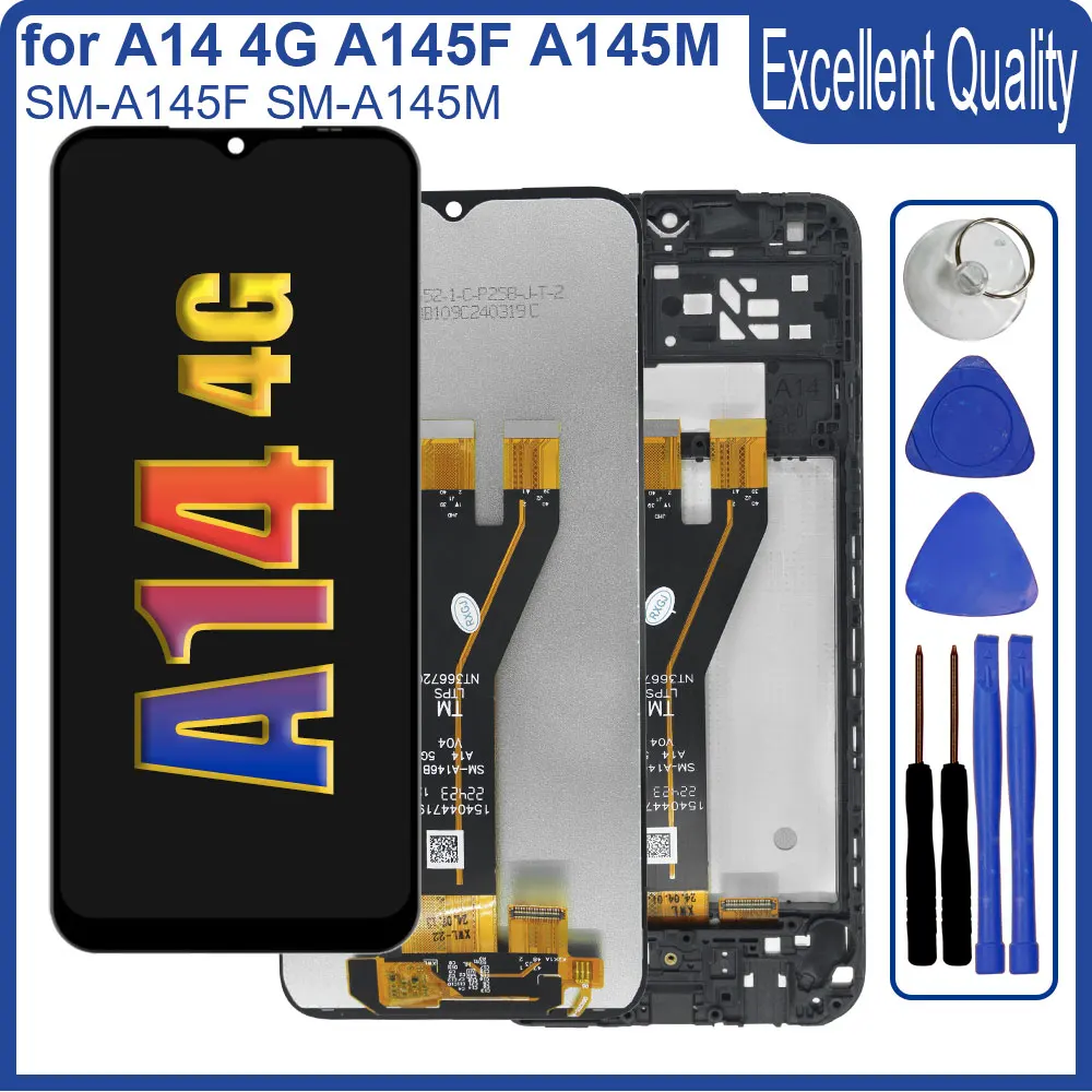 100% Tested LCD for Samsung Galaxy A14 4G A145F LCD Display Touch Screen Digitizer Replacement for Samsung A145 A145M A145F LCD