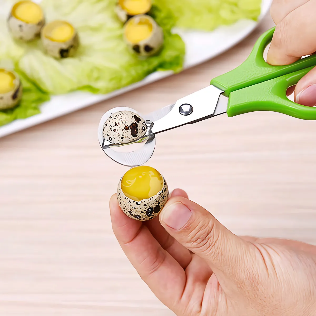 2 Piezas Tijeras de Acero Inoxidable para Huevos de Codorniz, Cortador de Cáscaras para Huevos Pequeños, Fácil de Pelar, Sin Desorden, Corte Limpio, Mangos de ABS, Herramienta de Cocina