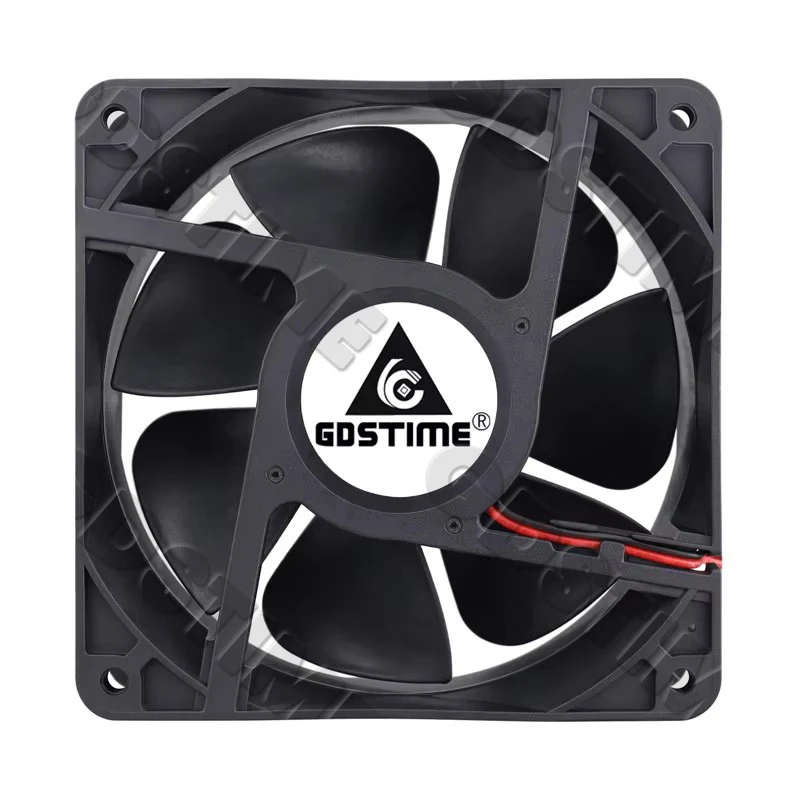 Gdtime-Ventilador sem escova, Refrigerador alto do fluxo de ar, DC 12V, 24V, 48V, 12038, 120mm x 38mm, 5300rpm, 120x38m, 12cm, 4pin, PWM, FG, 1PC