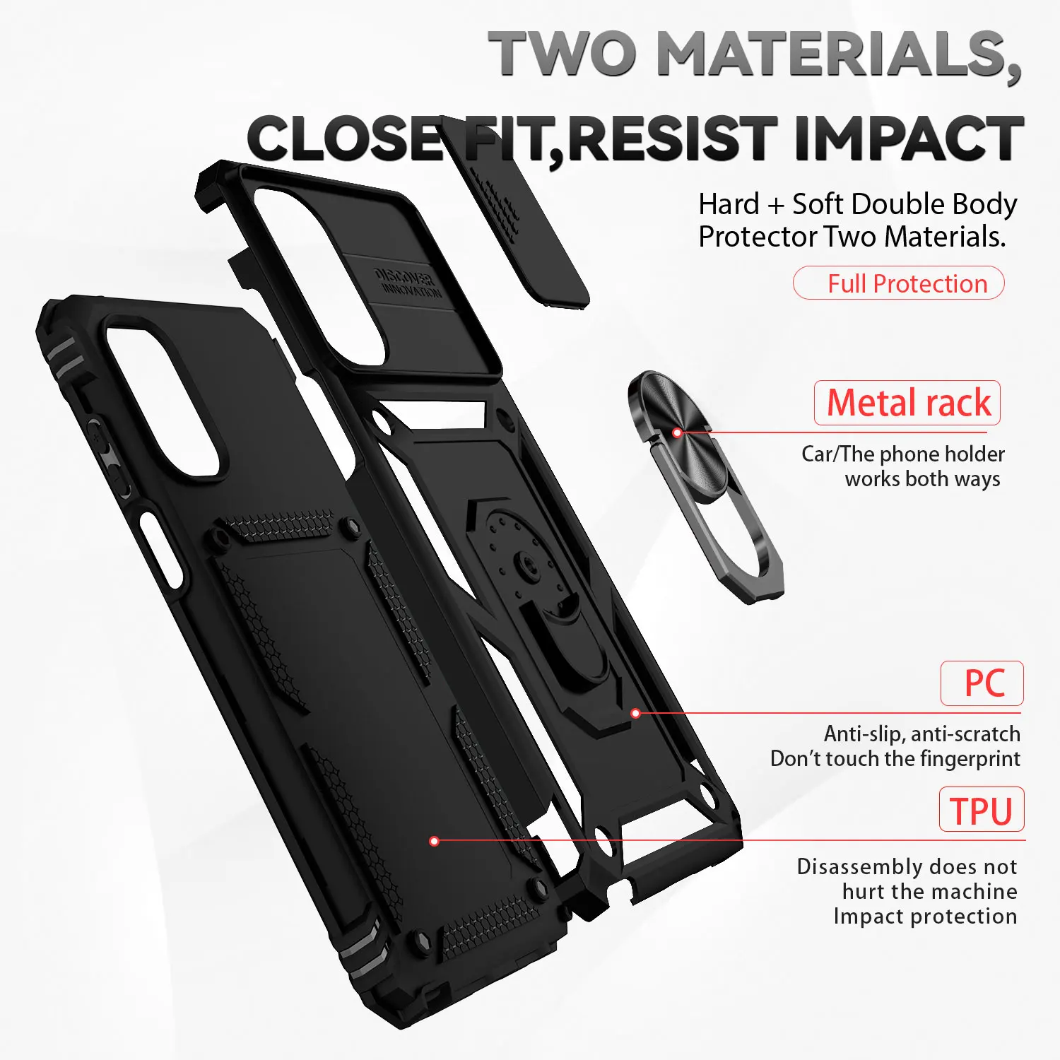 Armor Shockproof Case For Motorola Moto G Stylus 2022 4G 5G Slide Window Camera Lens Protection Metal Ring Holder Back Cover