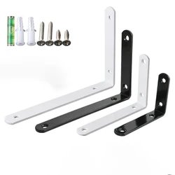 2PCS 90 Degree L Shape Iron Material White Black Color Wood Shelf Bracket Heavy Duty Wall Shelf Support