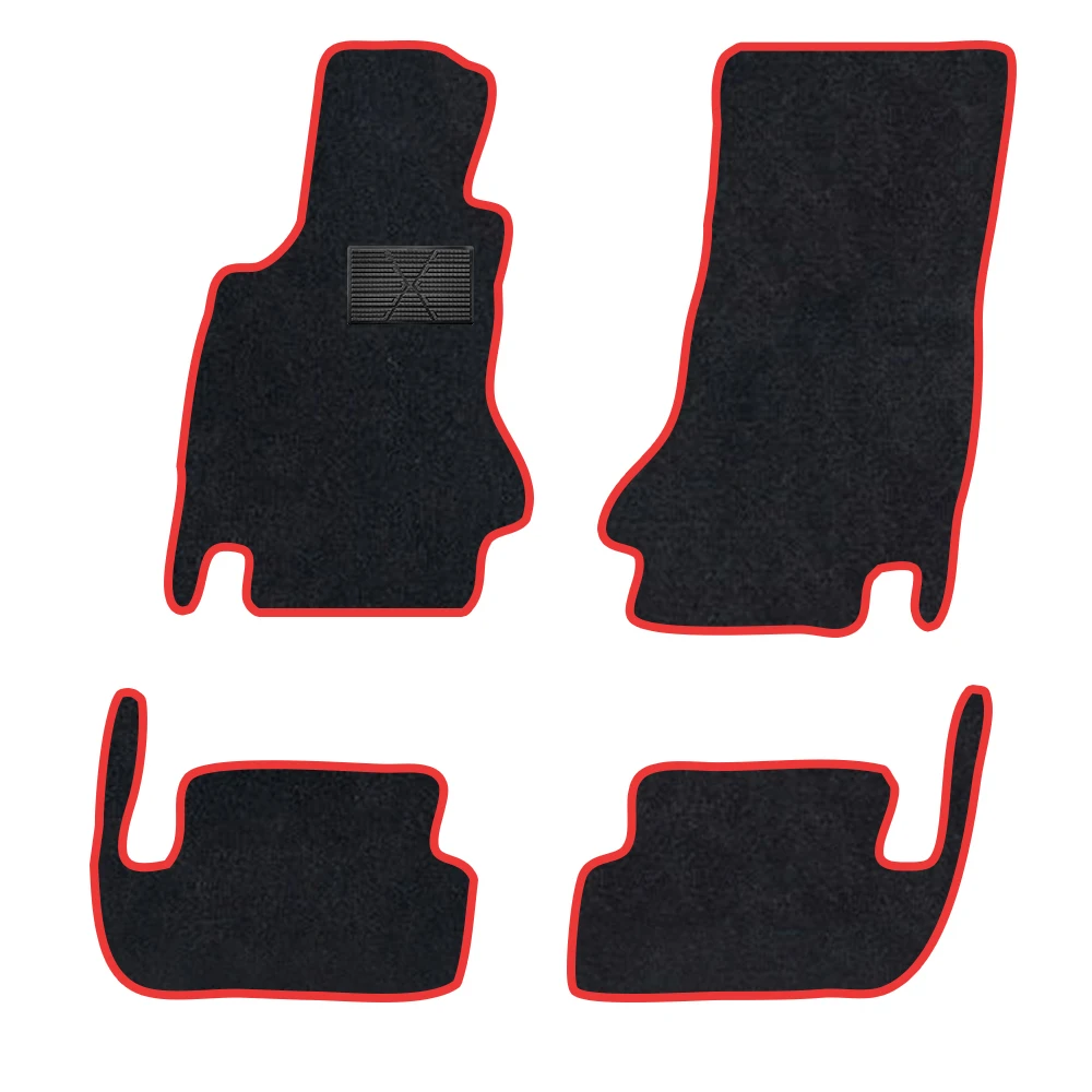 

Автомобильный коврик для Bmw 6 серии 2003–2010 E64-трансформер из полиэстера и замши, противоскользящая черная подложка, красная отделка, край