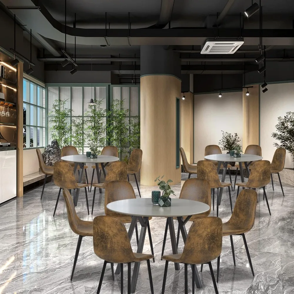 Juego de 10 sillas de comedor, sillas auxiliares de comedor modernas de estilo mediados de siglo, sillas decorativas con patas de metal negro, cómodas