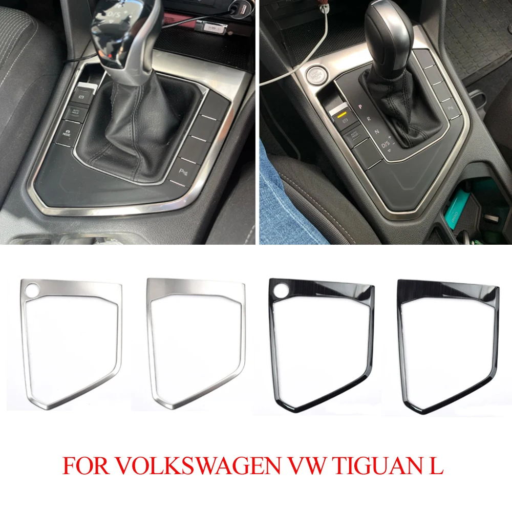 Nakładki ze stali nierdzewnej na panel zmiany biegów do Volkswagen VW Tiguan L MK2 2016-2020, akcesoria do stylizacji wnętrza samochodu.