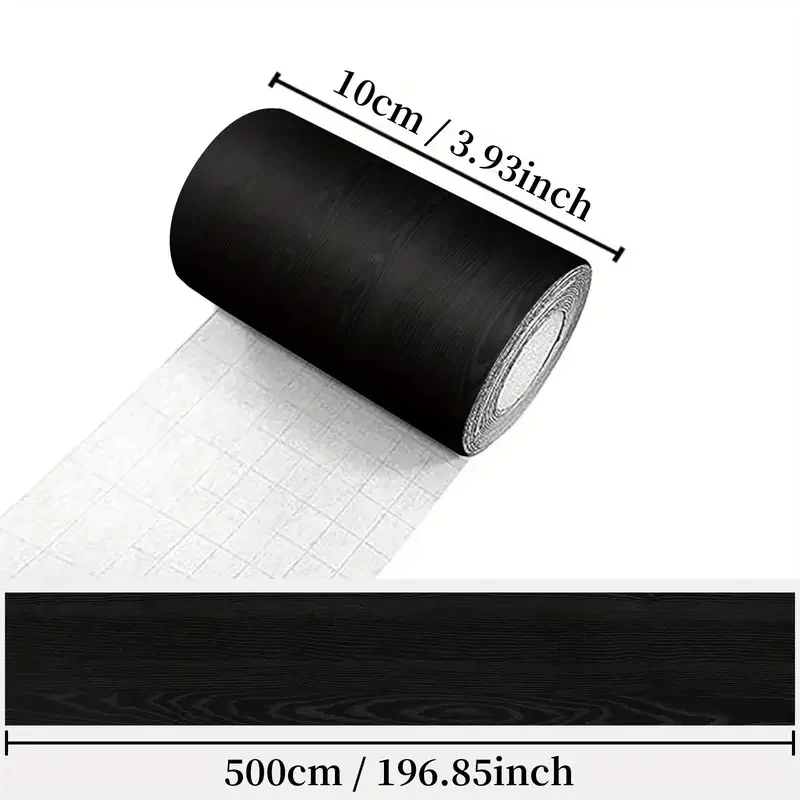 1Roll 10M Waist Line Wallpaper Waterproof Wood Grain Wall Border Sticker Self-adhesive Door Frame Waveguide Line