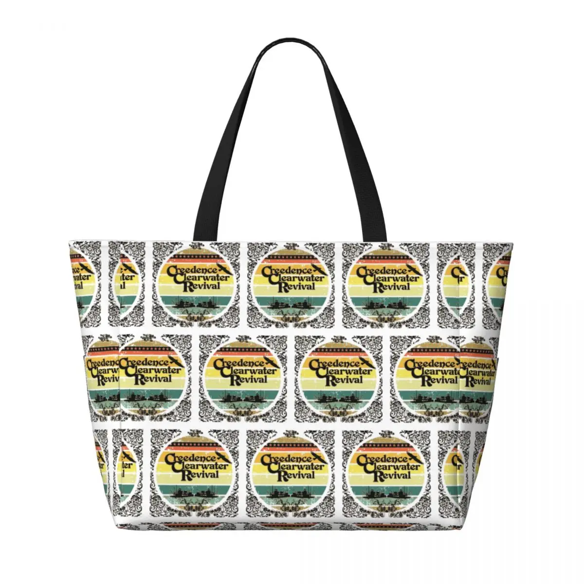 Creedence كليرووتر إحياء القوارب النهرية حقيبة حمل على الشاطئ حقيبة رياضية للصالة الرياضية واليوجا واق من المطر حقيبة حمل كبيرة للنساء حقيبة سفر حقيبة اللياقة البدنية