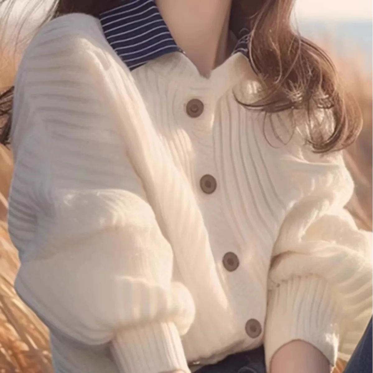 Cardigan tricoté deux pièces à col doux et collant pour femme, pull à manches chauve-souris, Style paresseux, de haute qualité, tendance 2025