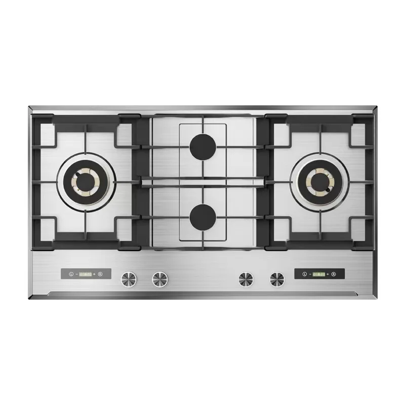 Tengao Metal Edging Table Top Knob Button Natural Gas / Double Burner Gas Stove