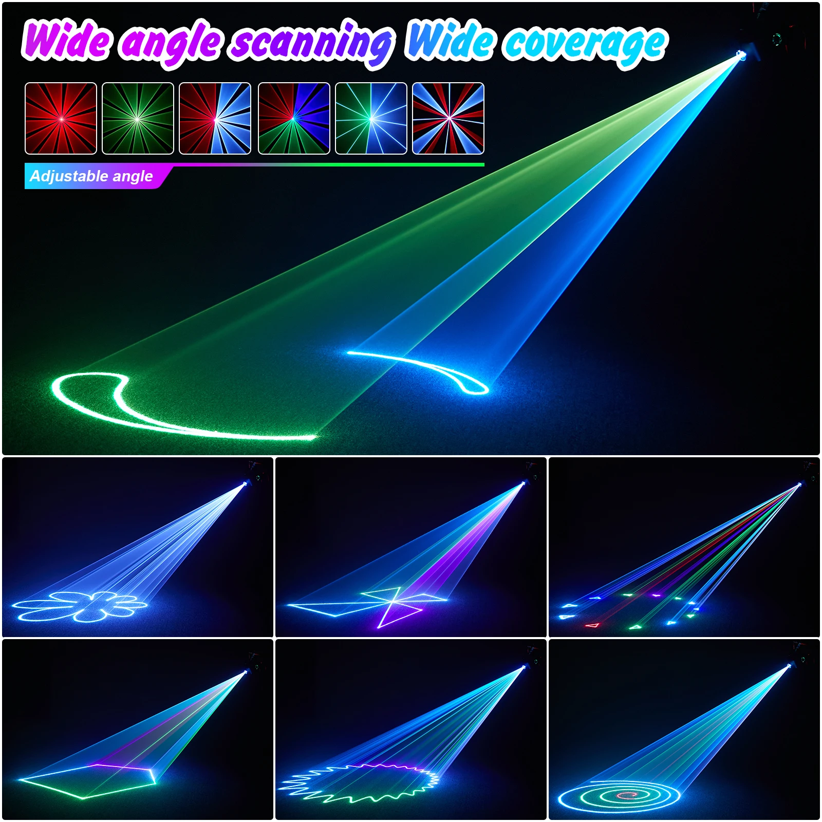 2PCS/SET Animation RGB Laser Beam Lines Stage Disco Light DJ Party Pattern Projector Scans Stage Effect Lighting For Bar Club