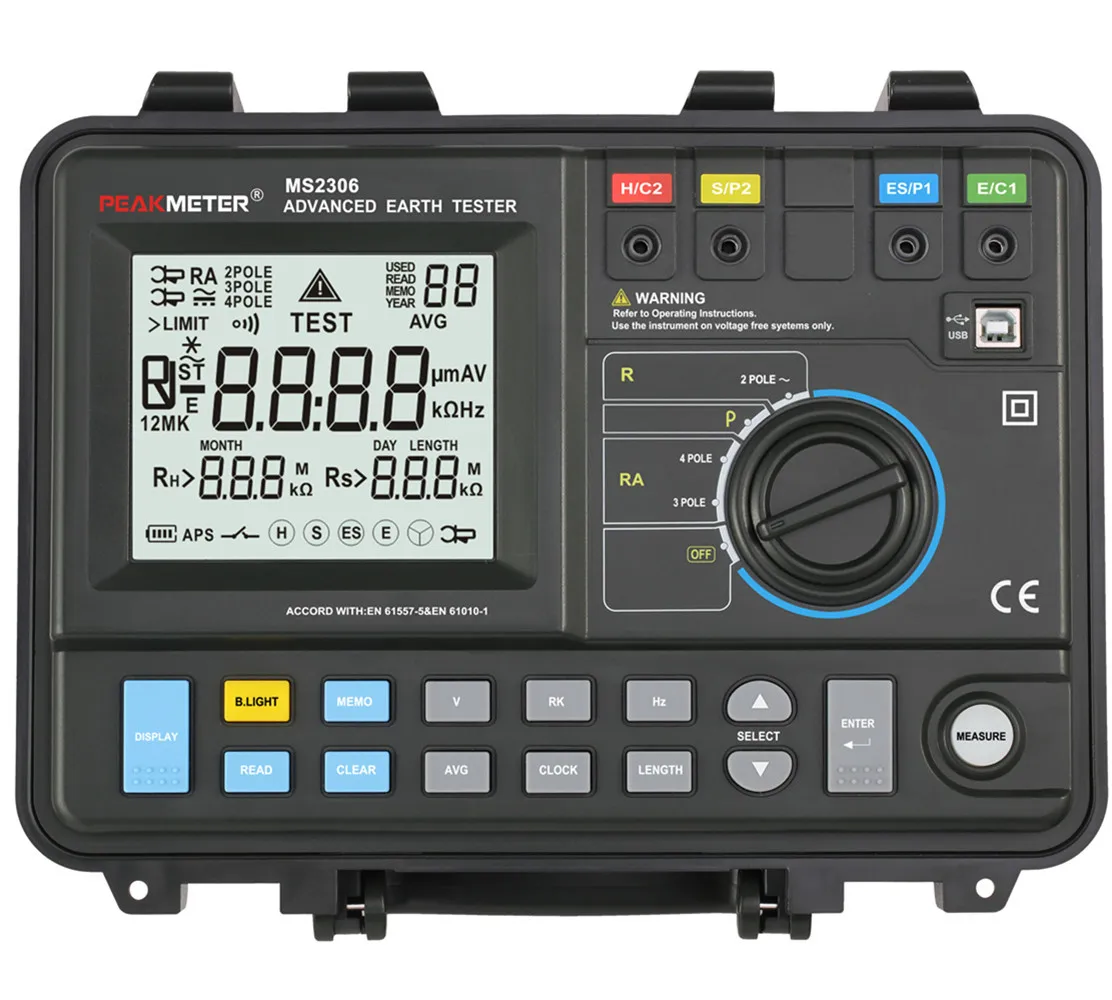 

Wholesale MS2306 Smart Ground Resistance Tester Multimeter with Selectable Voltage Fast Measurement and Data Storage