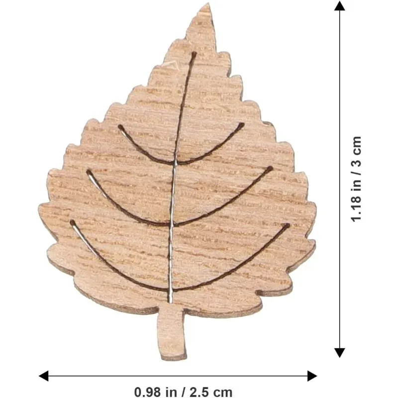 50pcs Leaves Maple Leaf Wood Chips Handbook Memoir Photo Album Decoration Accessories Handmade DIY Patch Home Xmas Party Decor