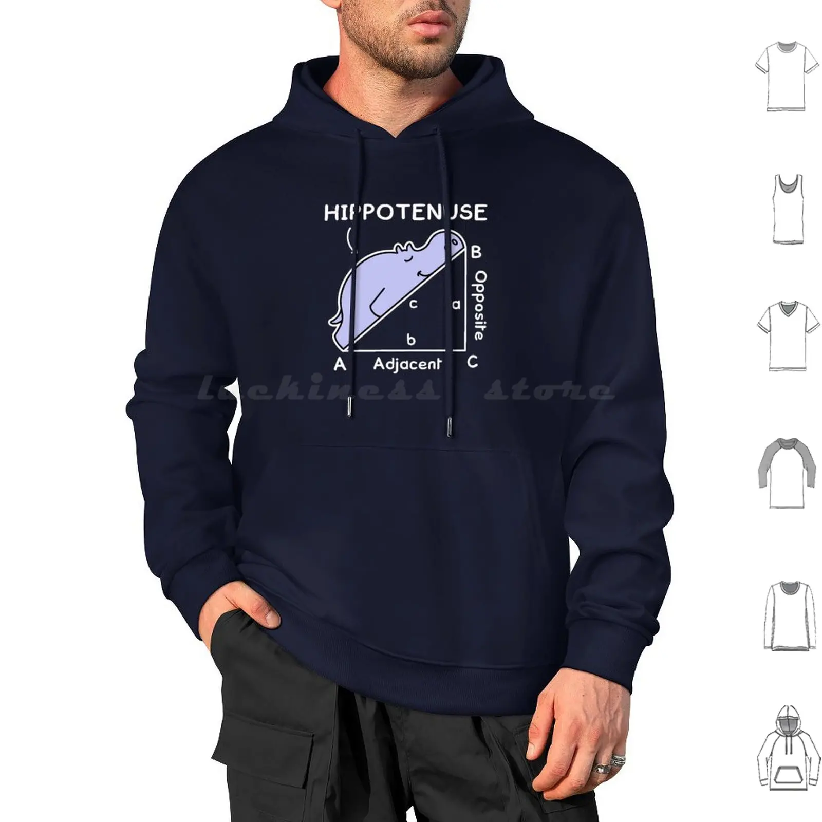 Math Pun. Hypotenuse. Hippotenuse Joke Hoodie cotton Long Sleeve Hippotenuse Hypotenuse Hippo Math Pun Hippopotamus