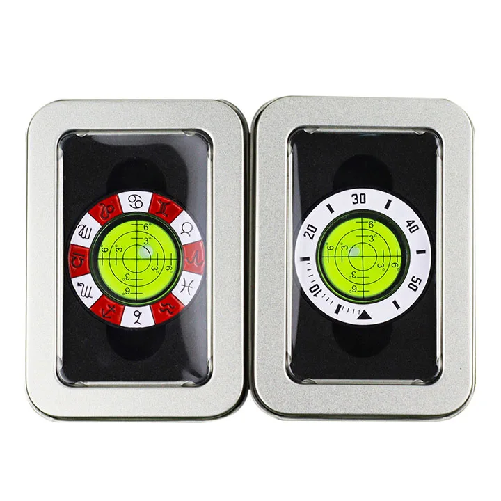 1 Pc Golf Green Reader with Box Detachable Magnetic Ball Marker Zinc Alloy Iron 40mm Golf Accessories Alignment Reader Tool