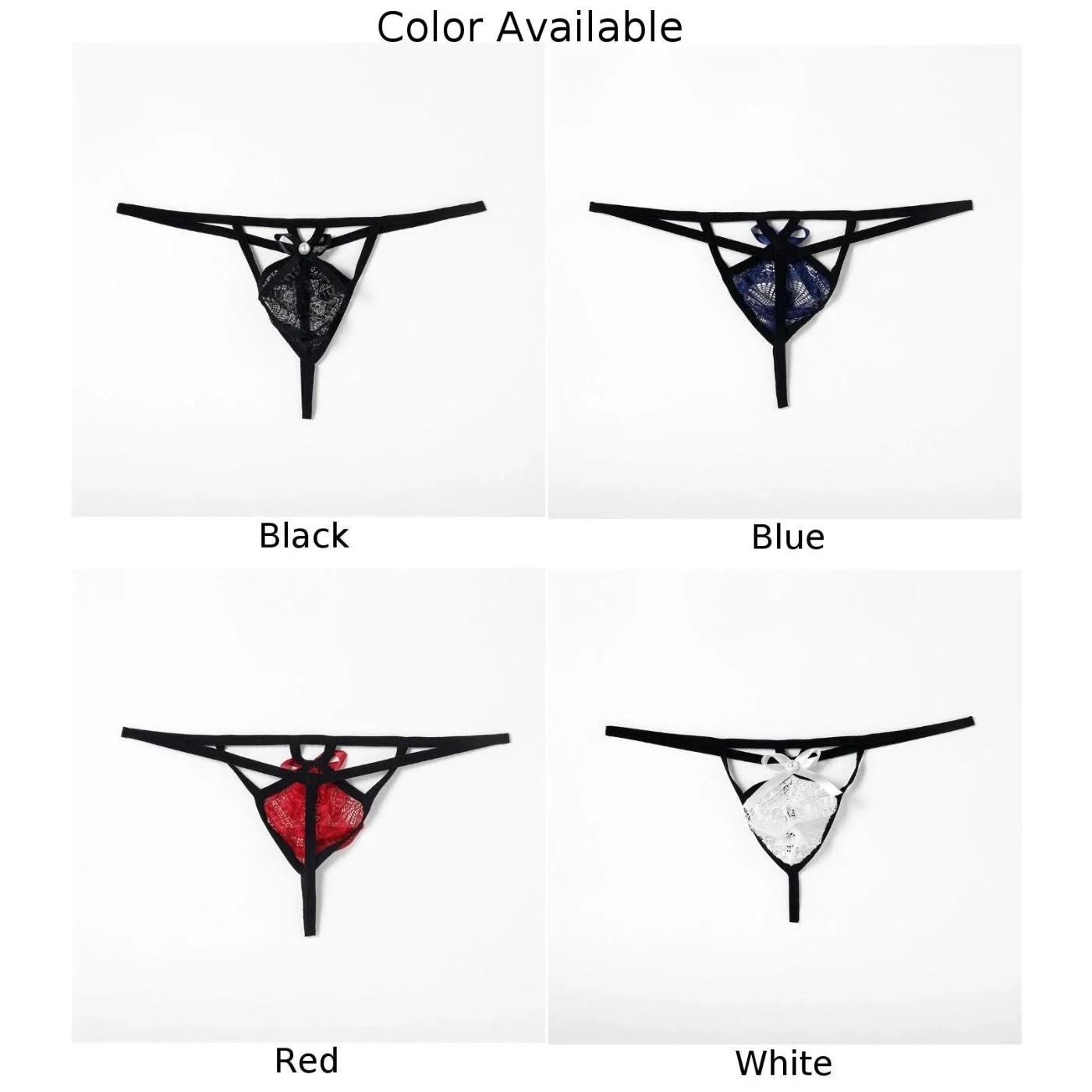 Men Mini G-String Lace T-back Thongs Male Breathable Tiny Pouch Underwear Soft Open Butt Underpants Erotic Lingerie