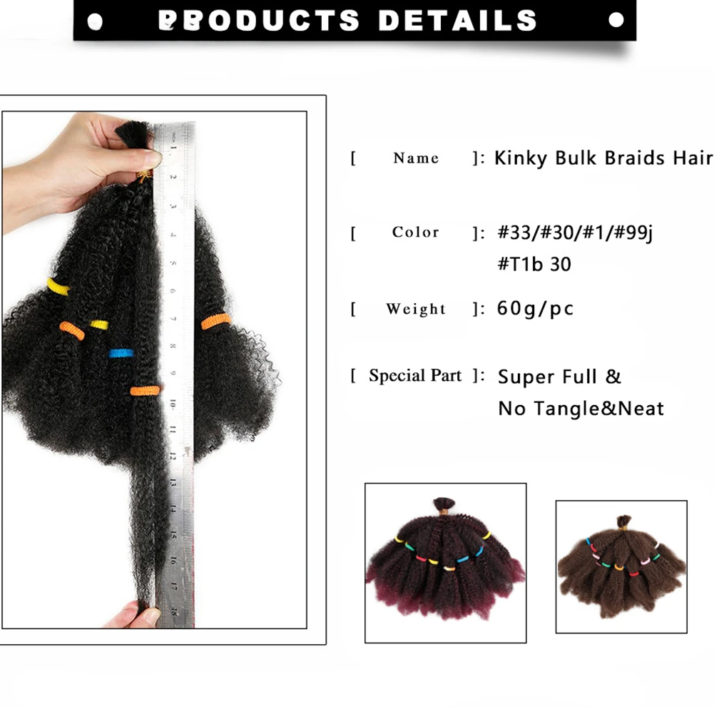 Tresses cheveux Afro crépus en vrac Afro bouclés cheveux synthétiques courts 12 "Crochet tressage Extensions de cheveux pour les femmes africaines américaines