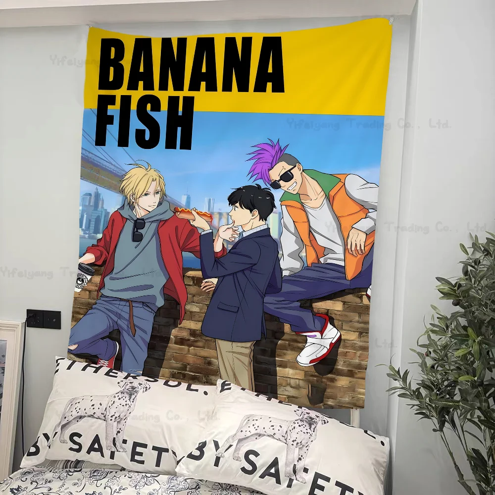 

BANANA FISH DIY Wall Tapestry Hippie Flower Wall Carpets Dorm Decor Wall Art Decor