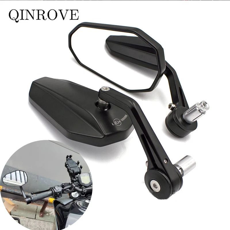 

7/8'' 22mm Handlebar End Mirror Motorcycle Aluminum Alloy Mirror Universal For Honda VTX 1300 CB650RR NC750X Hornet 600 900 KTM