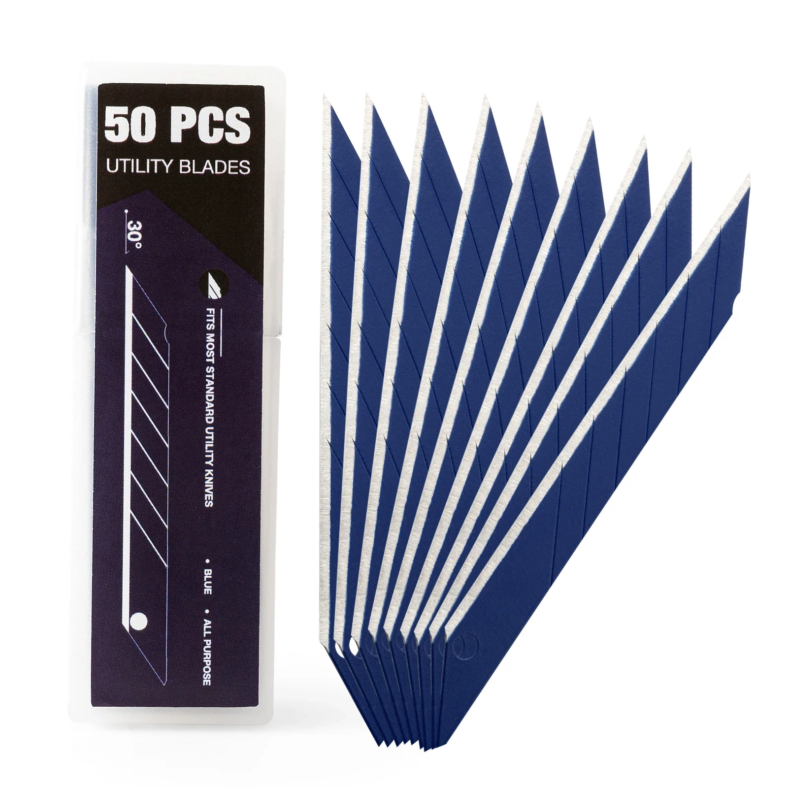 EHDIS 50/100PCS 9mm Utility Knife Replacement Blades Carbon Steel Blades for Cutting Knives Art Craft Paper Box Cut Knife