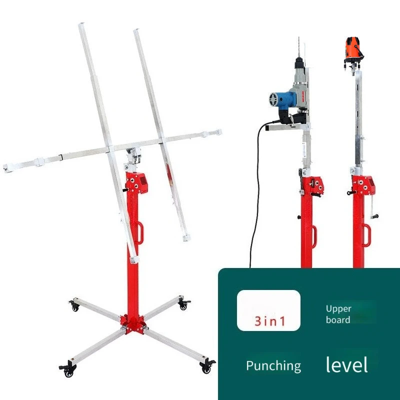 Hand Crank Mobile Drywall Lifter Labor Saving Small Lifting Machine for Ceiling Lamp Installation Ceiling Drilling Operation