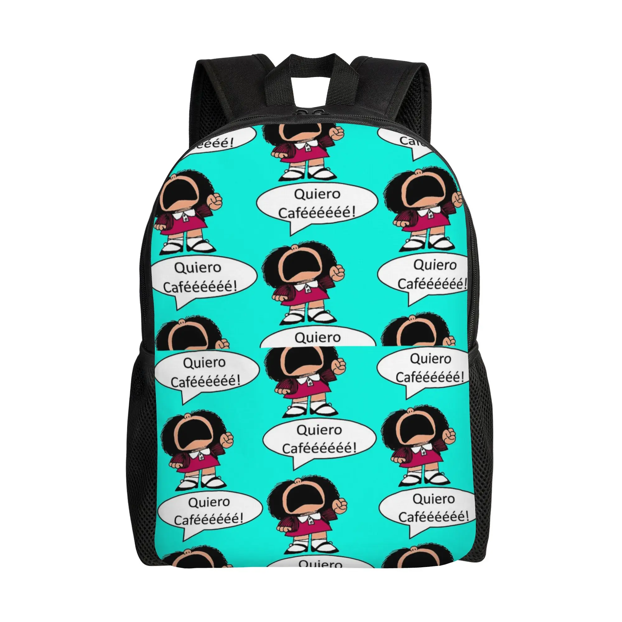 

Mafalda Coffee Cartoon Cool Backpack Sports High School Hiking Travel Daypack for Men Women Laptop Computer Canvas Bags