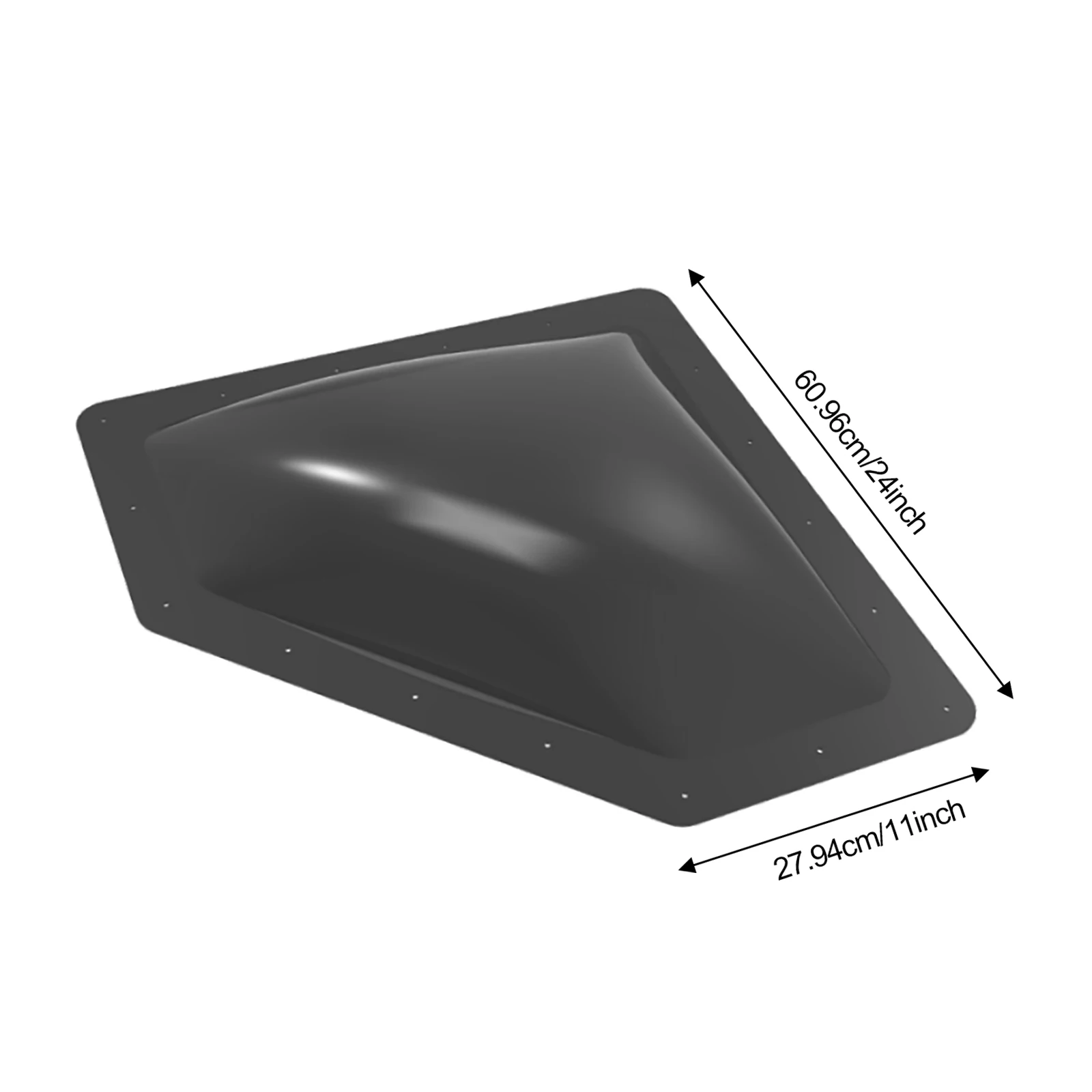 24 Zoll x 11 Zoll RV Oberlicht-Ersatzabdeckung, langlebig, für Wohnmobile, Dachentlüftung, Rauchtönung, Sonnen- und Regenschutz für Reiseanhänger