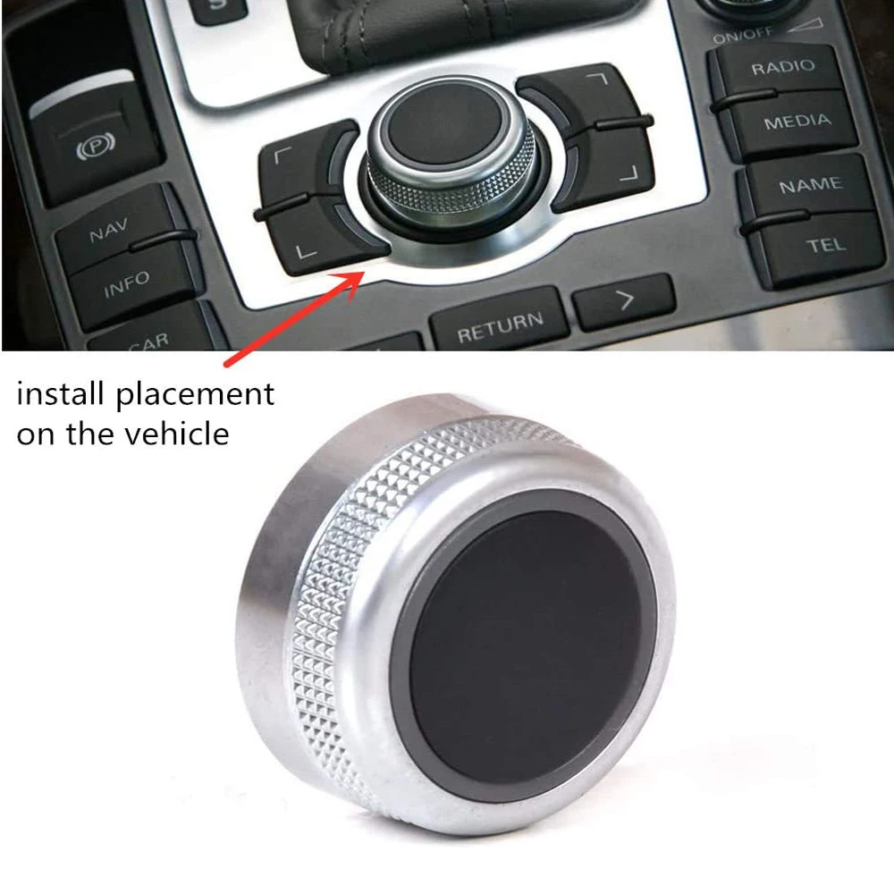 Car Radio Volume Knob Multimedia Volume Control Knob Switch Cover for Audi A6 C6 S6 Allroad Q7 A8 S8 4F0919070 4F0919069