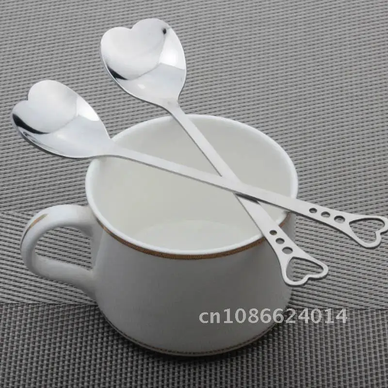 10 Pieces per Pack Stainless Steel Coffee Spoon Dinnerware Heart/Leaf Shape Kitchen Accessories Teaspoon Dessert Sugar Stirring