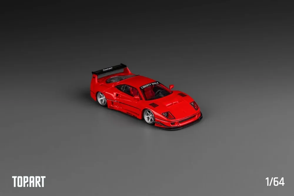 TOPART MODEL1:64 LIBERTY WALK LBWK F40 Rosso Corsa สีรถโมเดล Diecast