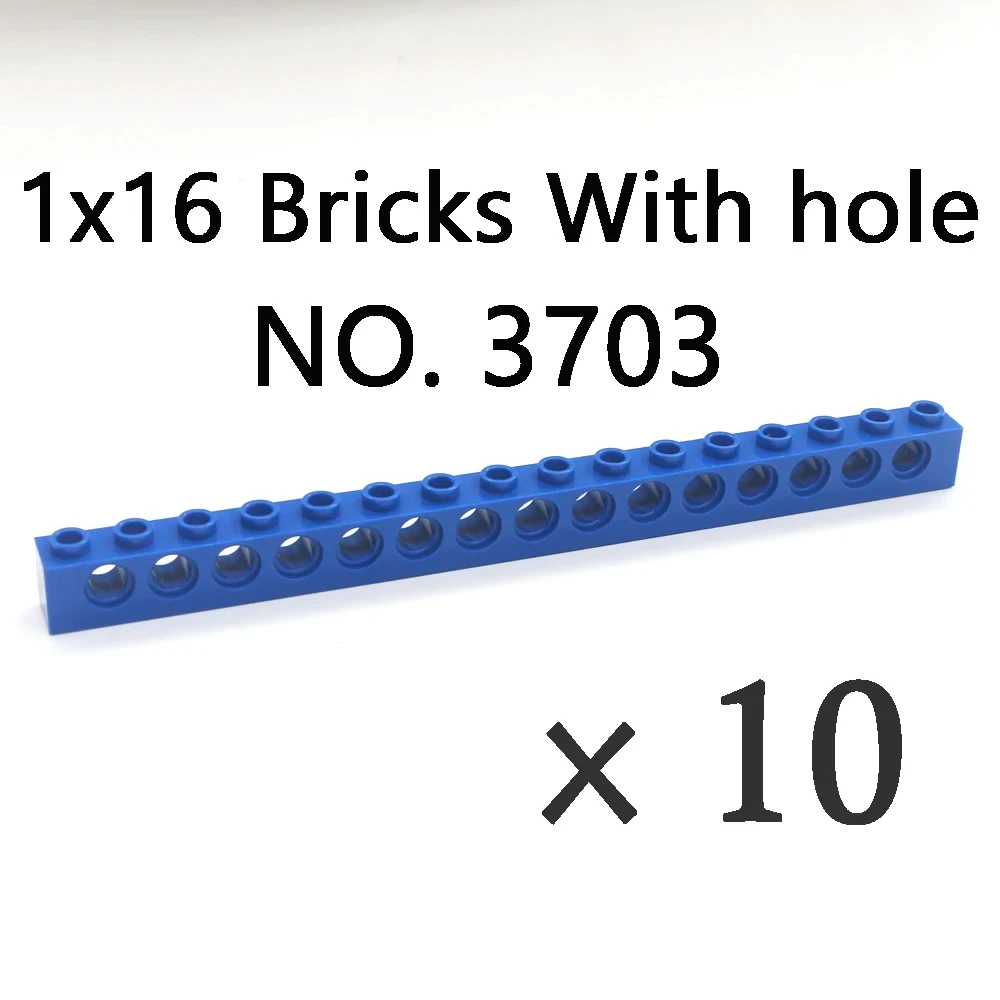 Technical Bricks with Hole Thick Creative MOC Brick  Accessories Parts Compatible 3894 3702 2730 3895 3703 Building Block Toys