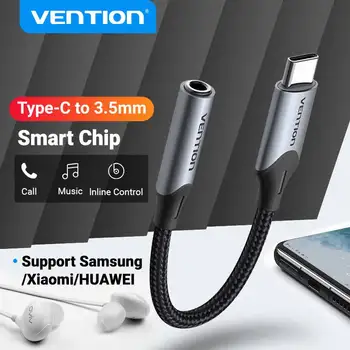 Vention 3.5 어댑터, USB C-잭 3.5 AUX 이어폰 커넥터, 오디오 케이블, 샤오미 미 9 10 프로, 화웨이 USB-C 3.5mm