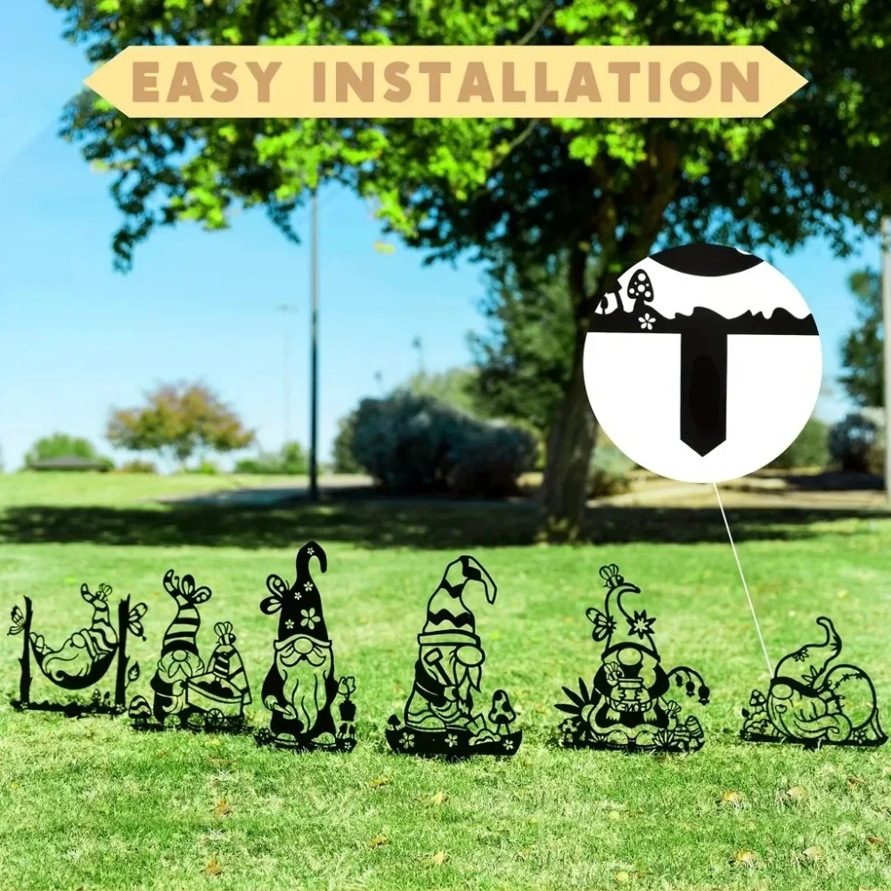 

Enchant Your Garden with Exquisite Metal Gnome Decoration Yard Sign Wall Art. Create a Magical Garden Party