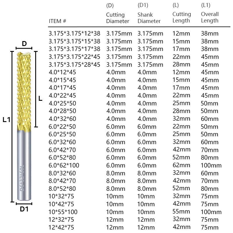 XCAN – fraise à queue en carbure de maïs PCB, 3.175mm-12mm, fraise à tige revêtue de titane, fraises CNC