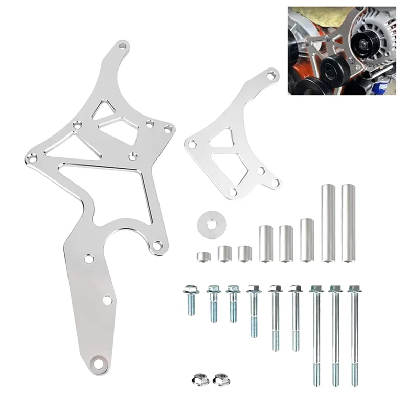 Fits For LS Engine Serpentine Bracket Alternator Power Steering Pump Swap Conversion