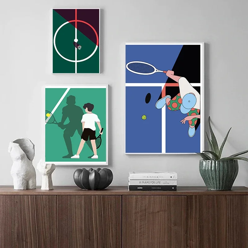 الرسم على لوحات القماش الجدارية كرة السلة كرة القدم التنس المحكمة بركة الشمال الملصقات والمطبوعات جدار صور لغرفة المعيشة ديكور