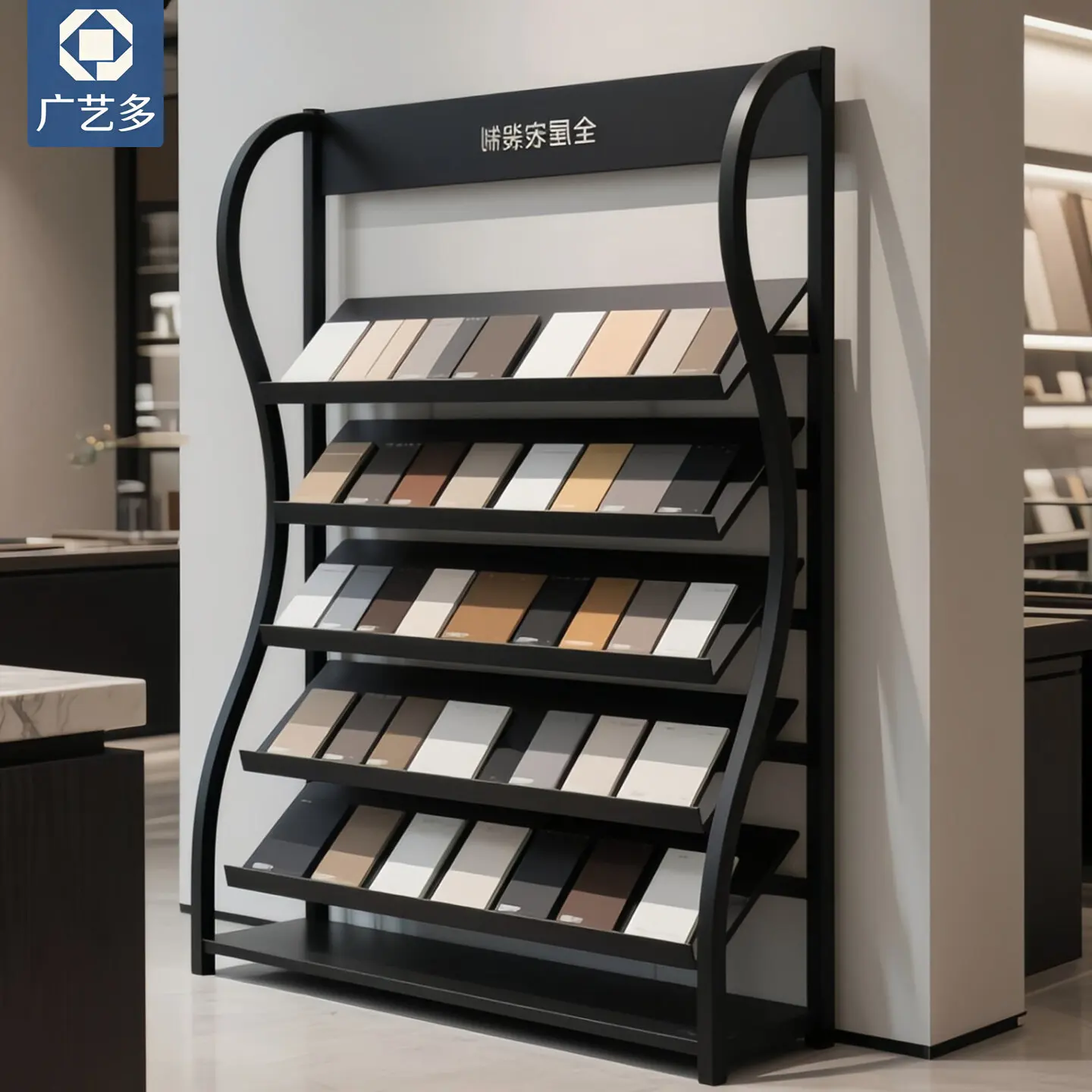 Cabinet door panel sample tile display stand aluminum gusset stone floor tile sample shelf