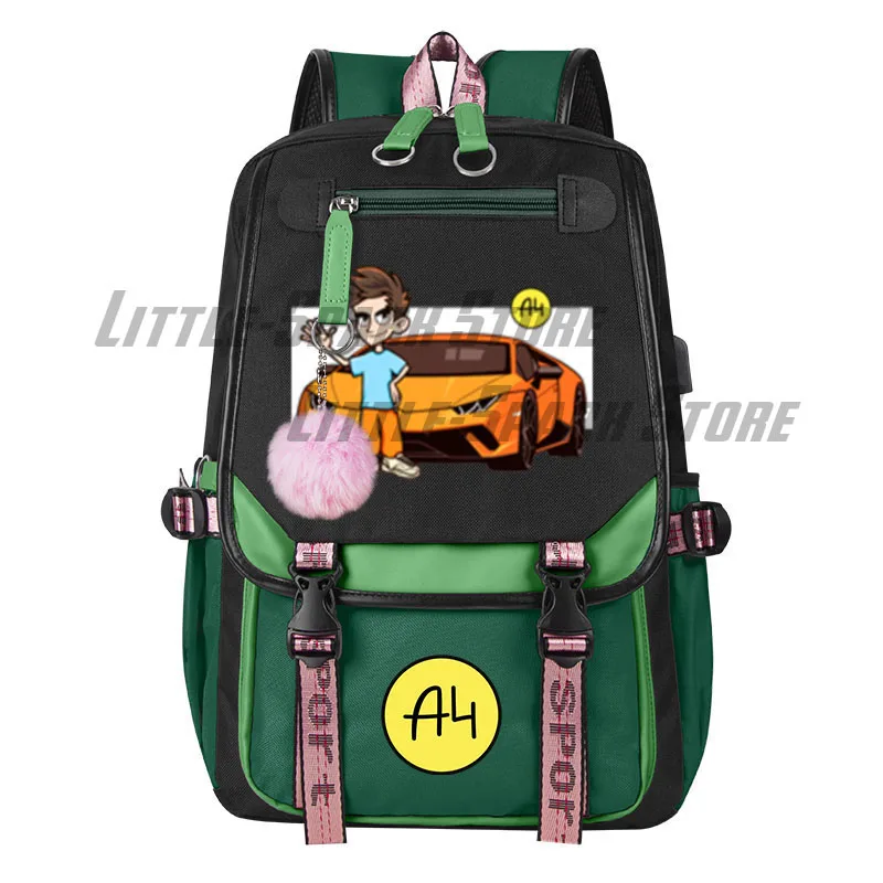 Merch A4 Lamba Children Students Schoolbag USB Charging Kids backpack high quality Boy girl Teens school bag Laptop Shoulder Bag image 3