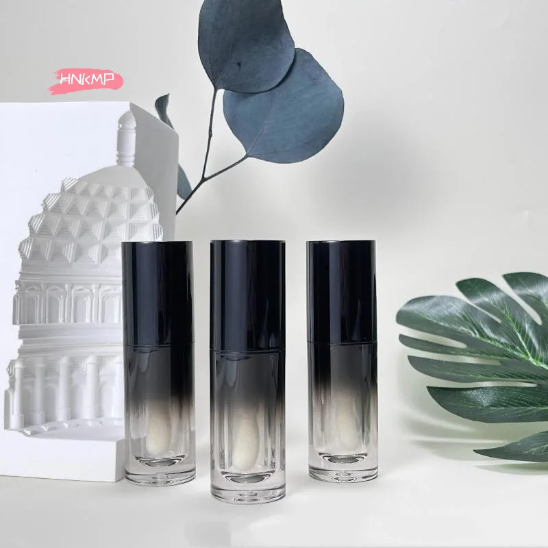 1/5 قطعة 6 مللي أنابيب ملمع الشفاه الفارغة المستديرة مع فرشاة الإبهام حاويات تعبئة ملمع الشفاه لأحمر الشفاه بنفسك وزيوت الشفاه